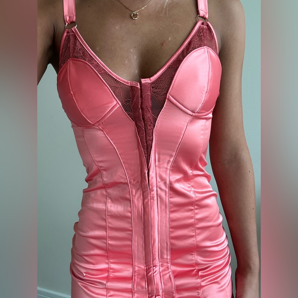 NWT UO Piper Satin Hook & Eye Mini Dress size Small - Picture 3 of 9